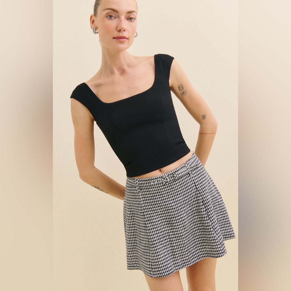 Reformation Gingham Skirt - 100% Linen!
